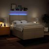 vidaXL Box spring postelja z vzmetnico krem 160x200 cm blago