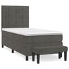 vidaXL Box spring postelja z vzmetnico temno siva 90x200 cm žamet