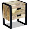 vidaXL Stranska Mizica z 2 Predaloma Masiven Les Akacije 43x33x51 cm