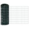 vidaXL Ograja s stebrom Zelena 0,4 x 25 m Jeklo in PVC
