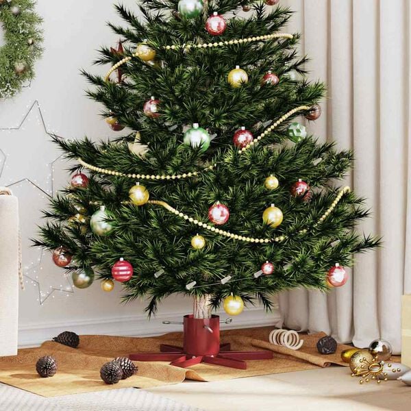 vidaXL Stojalo za božično drevo 1.73 Rdeča 50 x 50 x 15,5 cm Jeklo