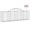 vidaXL Obokana gabionska ko&scaron;ara 15 kosov 200x30x60/80cm cinkano železo