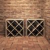 vidaXL Stojalo za vino 2 pcs Naravna 62 x 25 x 62 cm