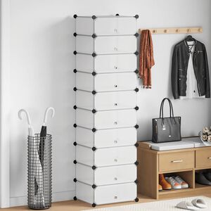 vidaXL Organizator za čevlje z 10 predelki bele barve