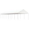 vidaXL Paviljon s streho bel 15,61x4,08x3,22 m polietilen