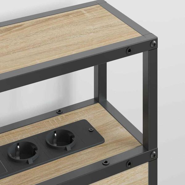 vidaXL Skladi&scaron;čni naslon s polico sonoma hrast 135 cm Konstruiran les