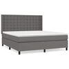 vidaXL Box spring postelja z vzmetnico siv 160x200 cm umetno usnje