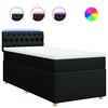 vidaXL Box spring postelja z vzmetnico črna 100x200 cm blago