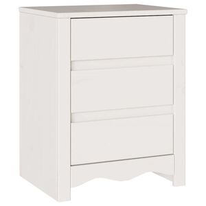 vidaXL Klubska miza Drammen Bela 45 x 35 x 56 cm Masivno borovo les
