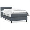 vidaXL Box Spring postelja z vzmetnico Temno siva 90x210 cm Velvet