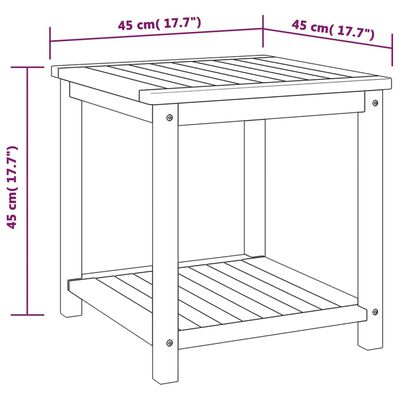 vidaXL Stranska mizica trden akacijev les 45x45x45 cm