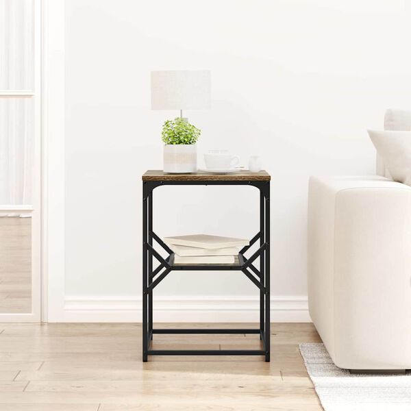 vidaXL Stranska miza Dimljeni oreh 41 x 40 x 60 cm