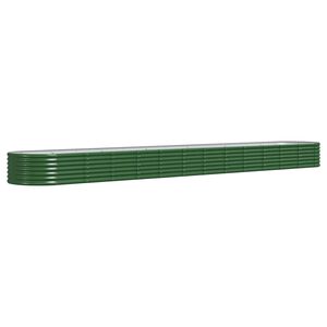 vidaXL Visoka greda iz cinkanega jekla 512x80x36 cm zelena