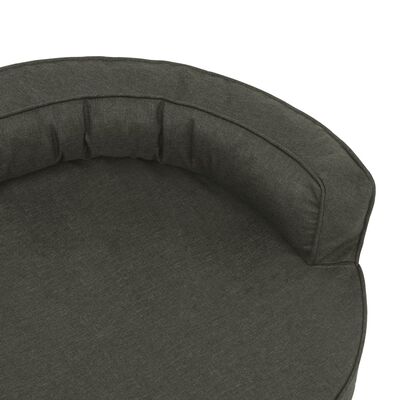 vidaXL Ergonomska pasja postelja 90x64 cm videz platna temno siva