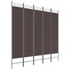 vidaXL Paravan 5-delni rjav 200x200 cm blago