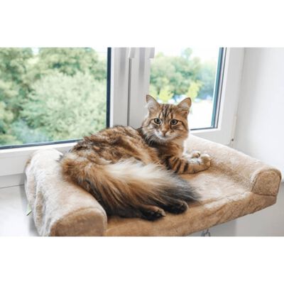 415654 Kerbl Windowsill Cat Bed Beige 36x56 cm 82656