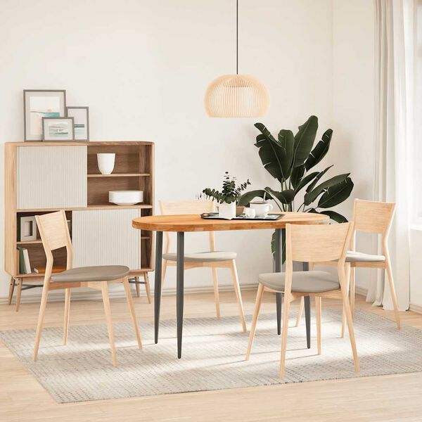 vidaXL Mizna plo&scaron;ča svetlo rjava 120x60x4 cm trdna hrastovina ovalna