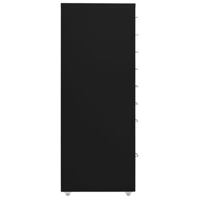 vidaXL Premična arhivska omara črna 28x41x109 cm kovinska