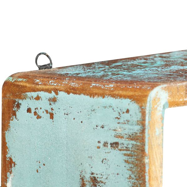 vidaXL Stenske police v obliki kock 3 kosi komplet trden predelan les