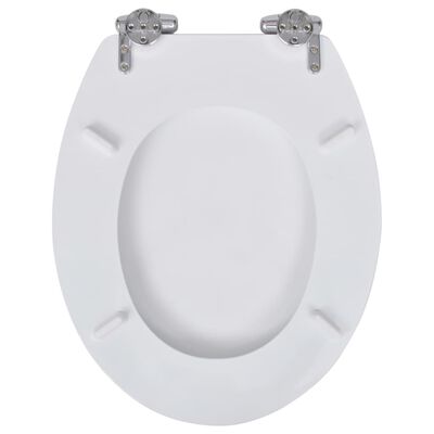 vidaXL Deska za WC školjko MDF počasno zapiranje preprost dizajn bela