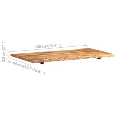 vidaXL Mizna plošča trden akacijev les 100x(50-60)x2,5 cm