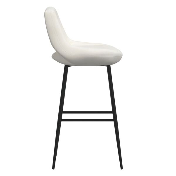 vidaXL Barski stolček krem žamet