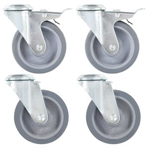 vidaXL Gibljiva kolesa z luknjami za sornik 4 kosi 100 mm