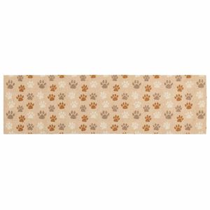 vidaXL Kuhinjska preproga bež tačke 150 x 45 cm 100% poliamid Pralna