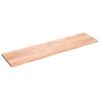 vidaXL Stenska polica svetlo rjava 200x50x(2-4) cm trdna hrastovina