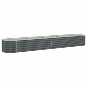 vidaXL Visoka greda 400x80x44 cm pocinkano jeklo siva