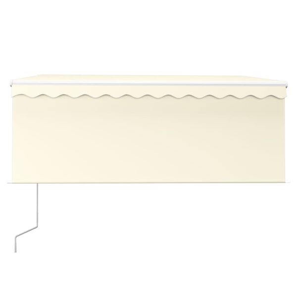 vidaXL Avtomatska tenda s senčilom LED + senzor 3x2,5 m krem