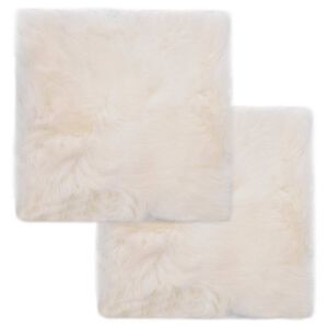 vidaXL Podloge za stol 2 kosa bele 40x40 cm prava ovčja koža