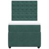 vidaXL Box spring postelja z vzmetnico temno zelena 100x200 cm žamet