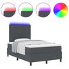 vidaXL LED Box Spring Postelja Temno siva in bela 120 x 200 cm