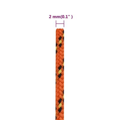 vidaXL Vrv za čoln oranžna 2 mm 25 m polipropilen