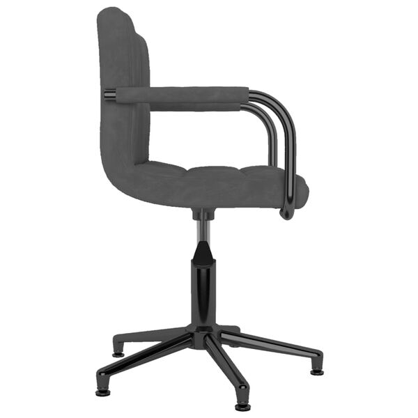 vidaXL Vrtljiv jedilni stol temno siv žamet