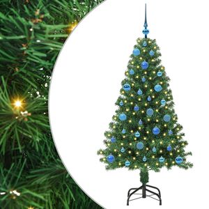 vidaXL Umestno božično drevo Zelena 150 cm PVC, jeklo in plastika
