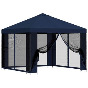 vidaXL Vrtni gazebo s stranskimi stenami 3 x 3 m Modra