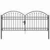 vidaXL Ograjna vrata ASSEN 301 x 175,5 cm Jeklo Siva Zaklenljivo