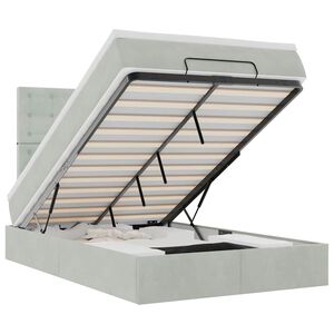 vidaXL Otomanski posteljni okvir z vzmetnicami siv 120x200cm žamet