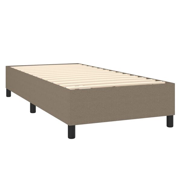 vidaXL Box spring postelja z vzmetnico taupe 100x200 cm blago
