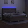 vidaXL Box spring postelja z vzmetnico LED taupe 160x200 cm blago