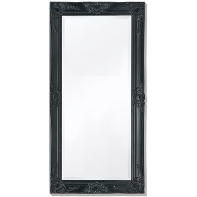 vidaXL Stensko ogledalo baročno 100x50 cm črno
