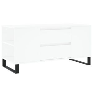 vidaXL Klubska mizica bela 102x44,5x50 cm inženirski les