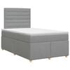 vidaXL Postelja boxspring z vzmetnico Svetlo siva 120 x 200 cm Blago