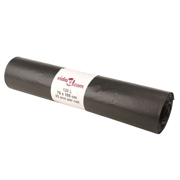 vidaXL Vrečke za smeti 250 kos črne 120 L