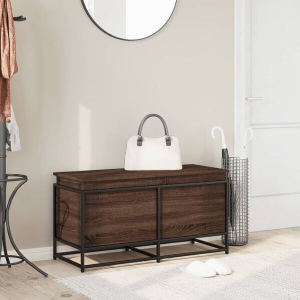 vidaXL &Scaron;katla s pokrovom rjavi hrast 100x40x51,5 cm inženirski les