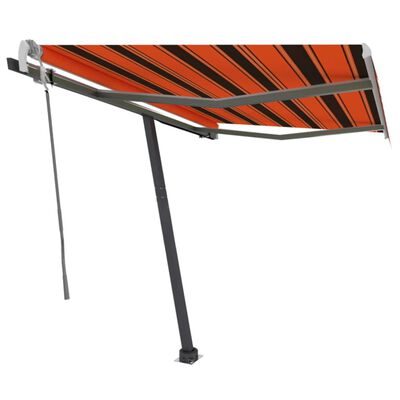 vidaXL Prostostoječa ročno zložljiva tenda 300x250 cm oranžna/rjava