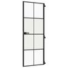 vidaXL Notranja vrata ozka črna 76x201,5 cm kaljeno steklo in aluminij