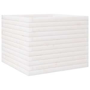 vidaXL Vrtno cvetlično korito belo 60x60x46 cm trdna borovina